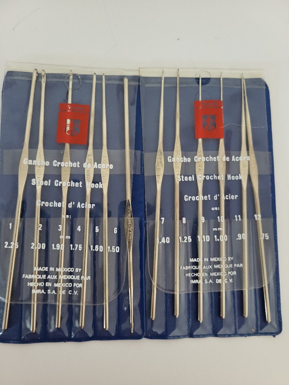 Vintage Lot Of 12 Steel Micro Crochet Hooks JMRA